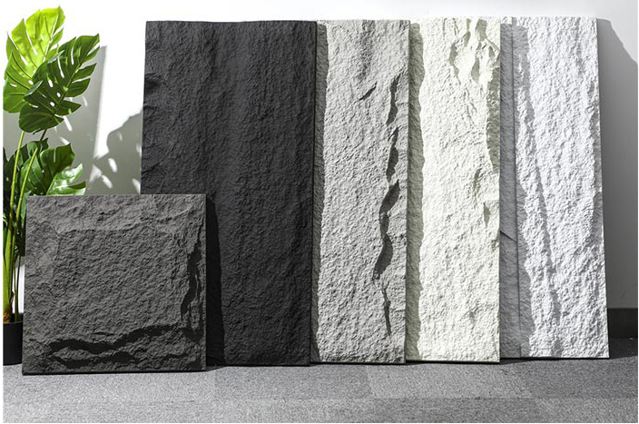 ທໍາມະຊາດສີດໍາ Granite Loose Wall Cladding Split Big Pu Stone Wall